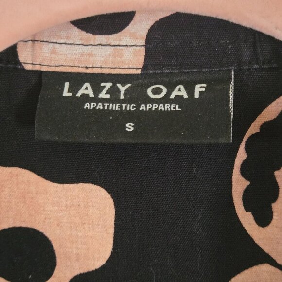 Lazy Oaf Rare Unique Novelty Print London Streetwear Shirt Black Blush Size S - Picture 6 of 8
